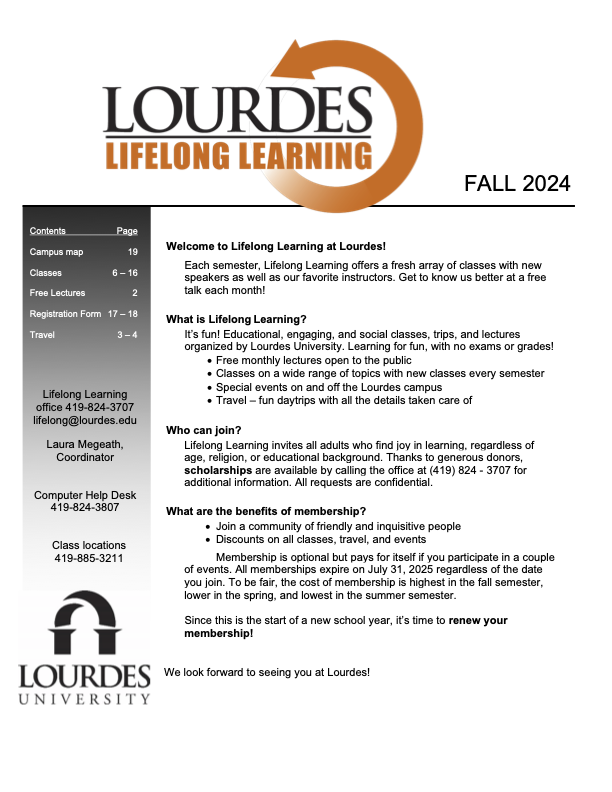Lifelong Learning Program Lourdes University